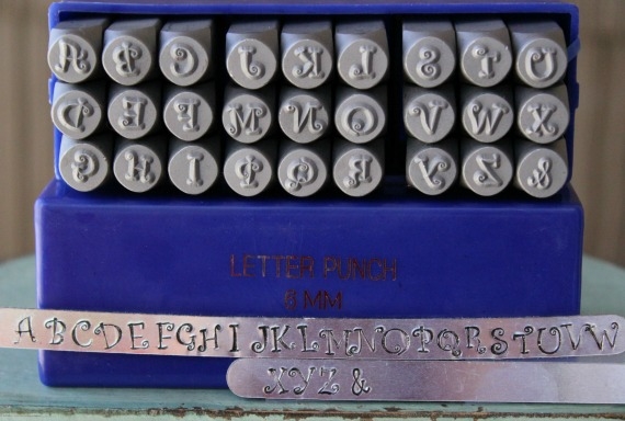 6mm Curlz Font Metal Letter Alphabet Stamp Uppercase Set - SGE
