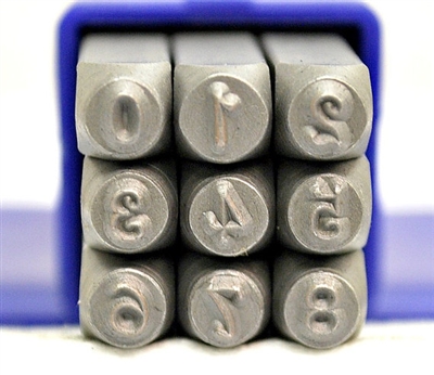 3mm Script Font Metal Number Stamp Set - SGE-1N