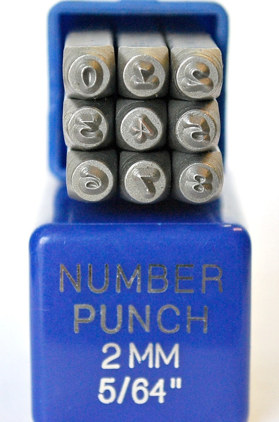 2mm Modern Font Metal Number Stamp Set - SGE-3N