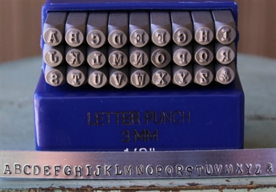 3mm Typewriter Font Metal Letter Alphabet Stamp Uppercase Set - SGE-3U