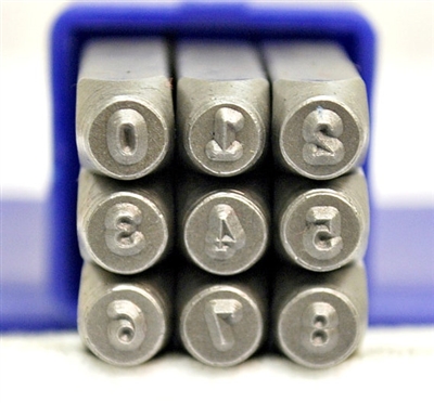 2mm Typewriter Font Metal Number Stamp Set - SGE-4N