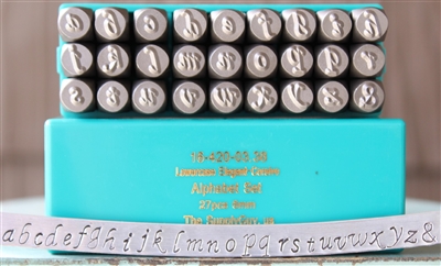 6mm Elegant - Corsiva Font Metal Letter Alphabet Stamp Lowercase Set - SGE-6L