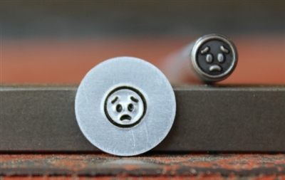 Emoji Face - Anxious Metal Design Stamp - SGEM-23