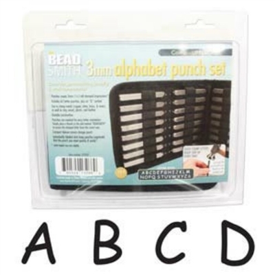 Beadsmith 3mm Comic Sans Font Uppercase Metal Letter Alphabet Stamp Set - SGLPS007