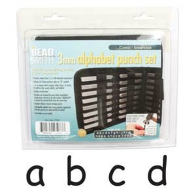 Beadsmith 3mm Comic Sans Font Lowercase Metal Letter Alphabet Stamp Set - SGLPS008