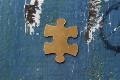 Brass 24mm x 32mm Puzzle Piece Metal Stamping Blank - 5 Pack - SGMSB-2021