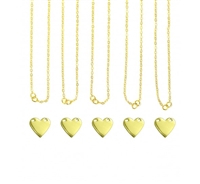 Impress Art Personal Impressions 13mm x 14mm Heart Gold Plated 5 Necklace Metal Stamping Kit - 5 Pack - SGPI13 - 5