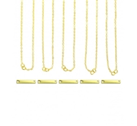 Impress Art Personal Impressions 3mm x 20mm Rectangle Gold Plated 5 Necklace Metal Stamping Kit - 5 Pack - SGPI14 - 5