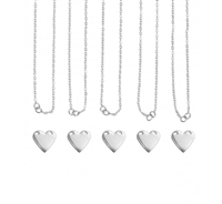 Impress Art Personal Impressions 13mm x 14mm Heart Silver Plated 5 Necklace Metal Stamping Kit - 5 Pack - SGPI23 - 5