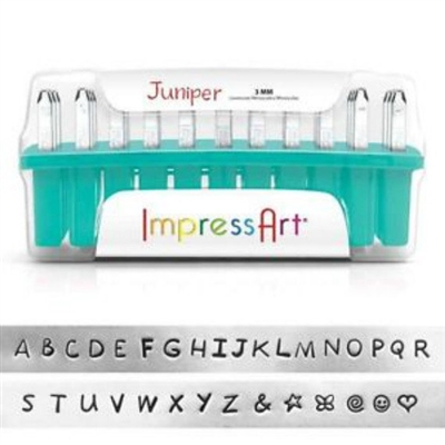 Impress Art 3mm Juniper Font Uppercase Metal Letter Alphabet Stamp Set - SGSC1220-3MM