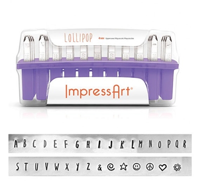 Impress Art 4mm Lollipop Font Uppercase Metal Letter Alphabet Stamp Set - SGSC1222A-4MM