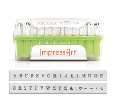 Impress Art 3mm Arcadia Font Uppercase Metal Letter Alphabet Stamp Set - SGSC1225A-3MM