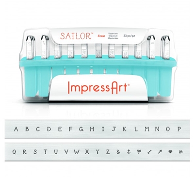 Impress Art 4mm Sailor Font Uppercase Metal Letter Alphabet Stamp Set - SGSC1234A-4MM