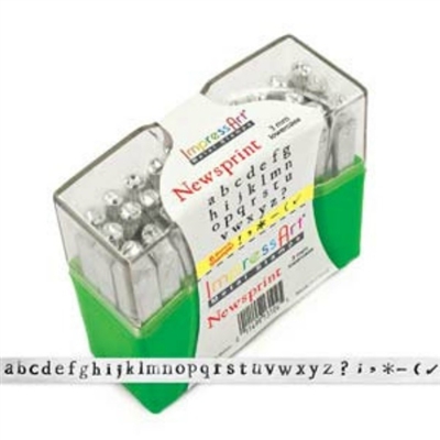 Impress Art 3mm Newsprint Font Lowercase Metal Letter Alphabet Stamp Set - SGSC1316-3MM