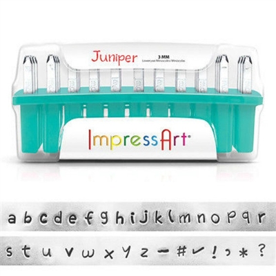 Impress Art 3mm Juniper Font Lowercase Metal Letter Alphabet Stamp Set - SGSC1320-3MM