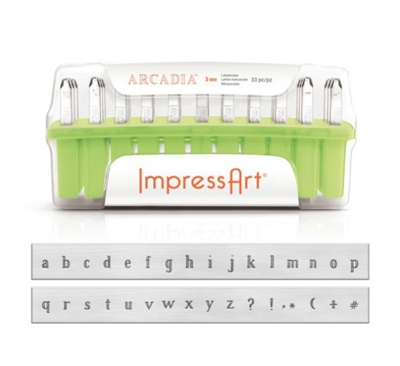Impress Art 3mm Arcadia Font Lowercase Metal Letter Alphabet Stamp Set - SGSC1325A-3MM