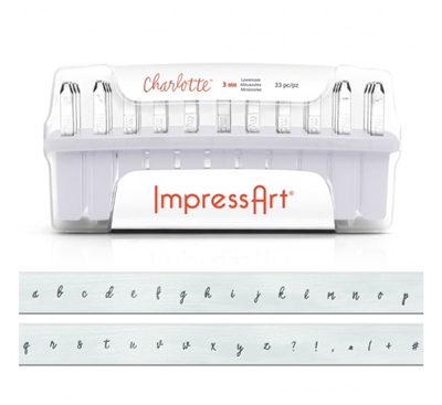 Impress Art 3mm Charlotte Font Metal Letter Alphabet Lowercase Stamp Set - SGSC1330A-3MM