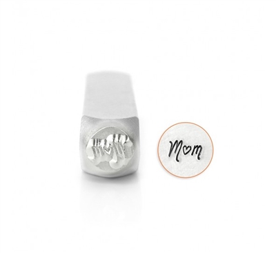 Impress Art Script "Mom" Word Metal Design Stamp - SGSC1531-A-6MM
