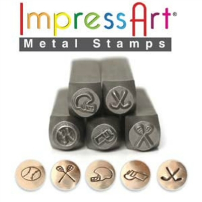 Impress Art Sport Set (5 Pack) Metal Design Stamps - SGSC15K-C-6MM