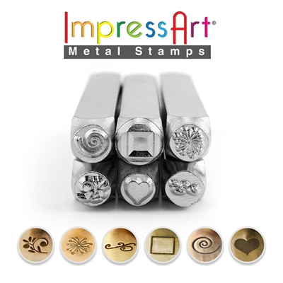 Impress Art Symbols & Shapes (6 Pack) Metal Design Stamp Set - SGSC15K-L-6PC