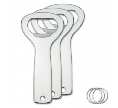 Impress Art Aluminum DIY Bottle Opener Keychain Project Kit Metal Stamping Blank - 3 Pack - SGSCK003
