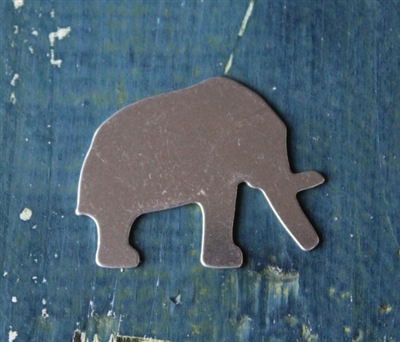 Aluminum 1.24" x 1.59" Elephant with Tusks Metal Stamping Blank - 1 Blank - SGSOL-A026