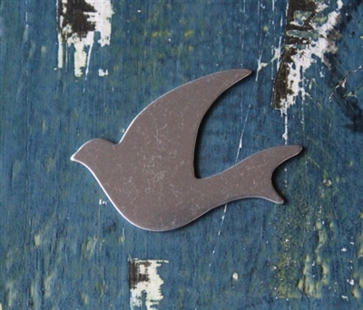 Aluminum .94" x 1.73" Peace Dove Metal Stamping Blank - 1 Blank - SGSOL-A027