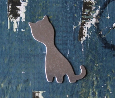 Aluminum 1.72" x .92" Pussy Cat Metal Stamping Blank - 1 Blank - SGSOL-A033