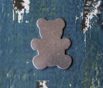 Aluminum 1.25" x .95" Tiny Teddy Bear Metal Stamping Blank - 1 Blank - SGSOL-A036