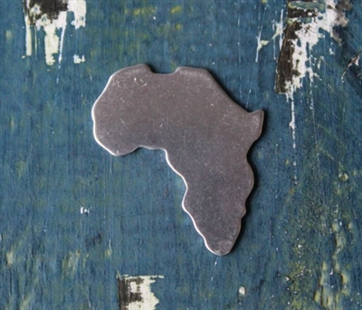 Aluminum 1.30" x .62" Country of Africa Metal Stamping Blank - 1 Blank - SGSOL-AFRICA