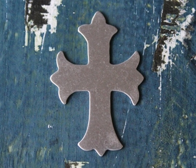 Aluminum 1.85" x 1.15" Fleur de Lis Cross Metal Stamping Blank - 1 Blank - SGSOL-C004