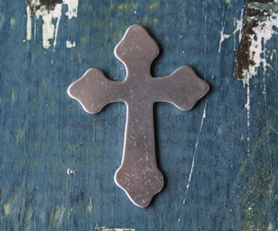 Aluminum 1.45" x 1.10" Orthodox Cross Metal Stamping Blank - 1 Blank - SGSOL-C006