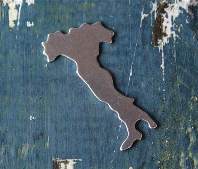 Aluminum 1.25" Country of Italy Metal Stamping Blank - 1 Blank - SGSOL-Italy