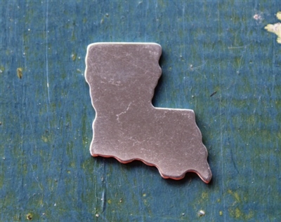 Aluminum 1.03" x .90" US State Louisiana Metal Stamping Blank - 1 Blank - SGSOL-LA