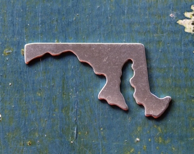 Aluminum .9" x 1.6" US State Maryland Metal Stamping Blank - 1 Blank - SGSOL-MD