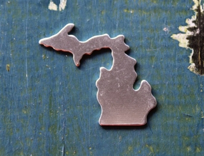 Aluminum 1.2" x 1.2" US State Michigan Metal Stamping Blank - 1 Blank - SGSOL-MI