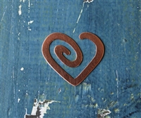 Copper 1 1/2" x 1 3/8" Heart Spiral 24 Gauge Deburred Metal Stamping Blank - 1 Blank - SGSOL-MM10