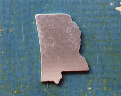 Aluminum 1.24" x .82" US State Mississippi Metal Stamping Blank - 1 Blank - SGSOL-MS