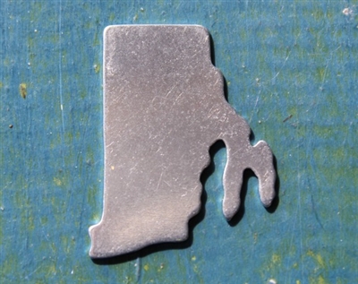 Aluminum 1.25" x .90" US State Rhode Island Metal Stamping Blank - 1 Blank - SGSOL-RI