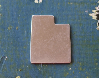 Aluminum 1.23" x 1" US State Utah Metal Stamping Blank - 1 Blank - SGSOL-UT