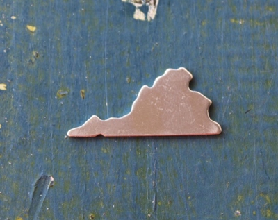 Aluminum .60" x 1.33" US State Virginia Metal Stamping Blank - 1 Blank - SGSOL-VA