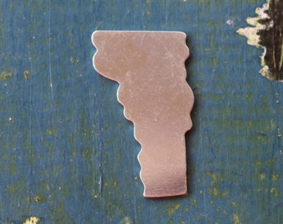 Aluminum 1.45" x .83" US State Vermont Metal Stamping Blank - 1 Blank - SGSOL-VT