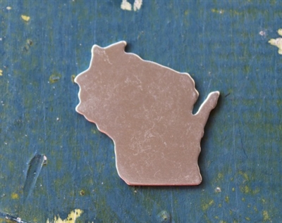 Aluminum 1.35" x 1.35" US State Wisconsin Metal Stamping Blank - 1 Blank - SGSOL-WI