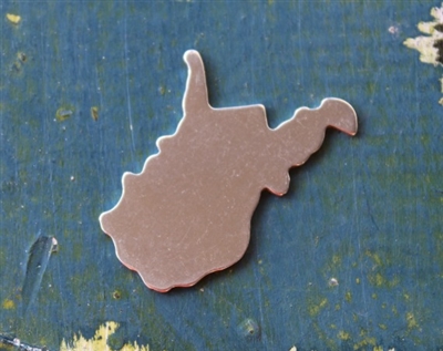 Aluminum 1 1/4" x 1 1/8" US State West Virginia Metal Stamping Blank - 1 Blank - SGSOL-WV