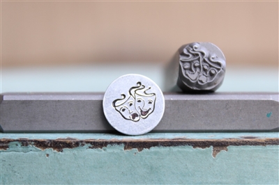 8.5mm Drama Mask Metal Design Stamp - SGUB-48