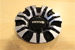 Boss Motorsports Style 345 Gloss Black Silver Wheel Rim Center Cap 3287