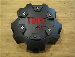 Tuff A.T. Flat Black Red Logo Wheel Rim Center Cap C611902 C6119-5