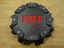 Tuff A.T. Flat Black Red Logo Wheel Rim Center Cap C6119-6CAP
