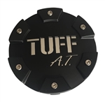 TUFF A.T. Wheels C611901 Matte Black Cap With Chrome Lettering Center Only