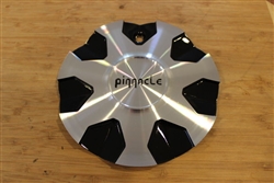 Pinnacle P64 Ziete Black Machine Silver Metal Wheel Rim Center Cap P002-AL